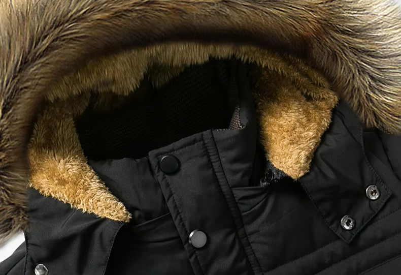 Figueral | Herren Robuste Winterjacke mit Kapuze und Fellfutter