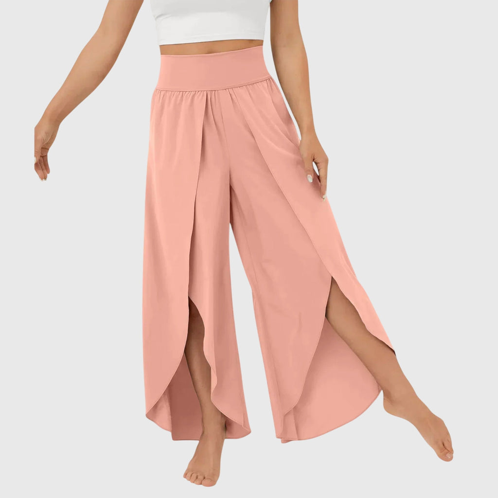 Tasana | Damen Weit geschnittene Boho-Hose mit Schlitzdesign
