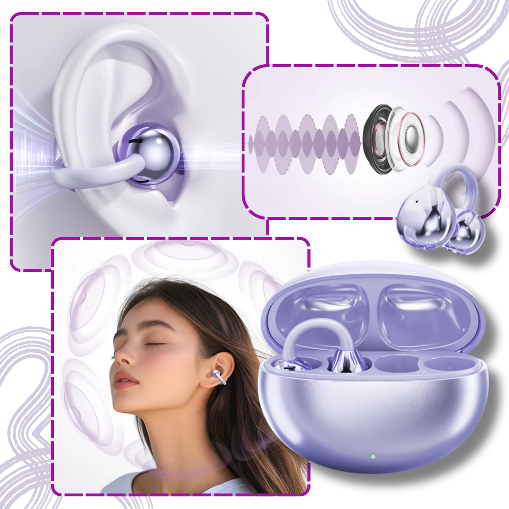 Kabellose Open-Ear Bluetooth-Clip-Kopfhörer mit klarem Klang