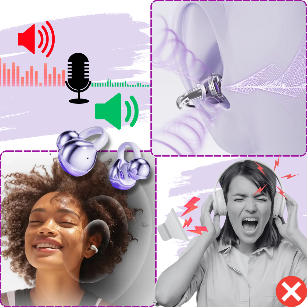 Kabellose Open-Ear Bluetooth-Clip-Kopfhörer mit klarem Klang
