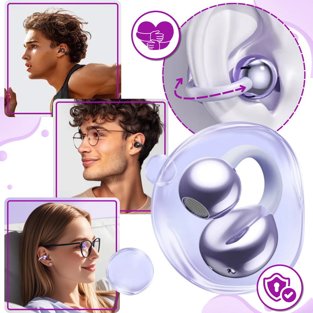Kabellose Open-Ear Bluetooth-Clip-Kopfhörer mit klarem Klang