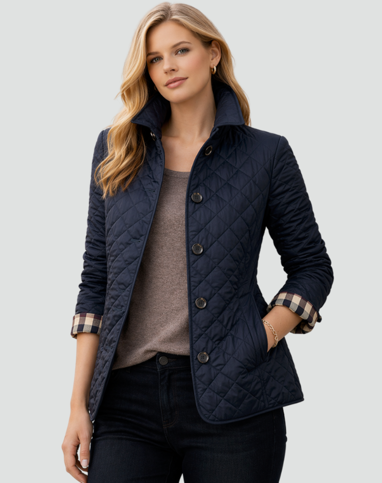 Chāme | Chaqueta de entretiempo acolchada para mujer, corte regular, con cuello y botones