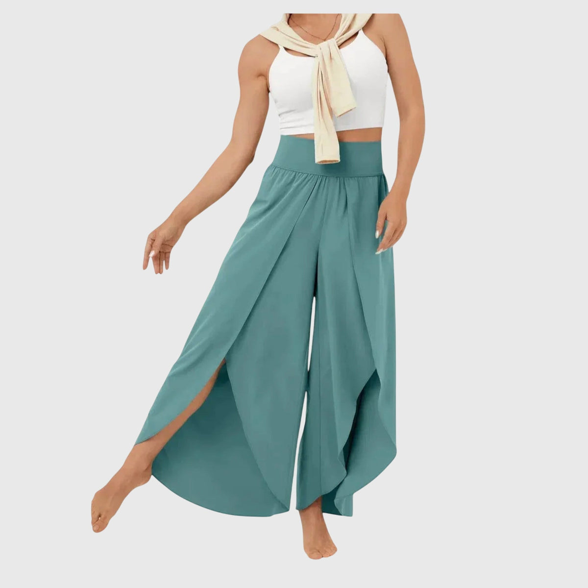 Tasana | Damen Weit geschnittene Boho-Hose mit Schlitzdesign