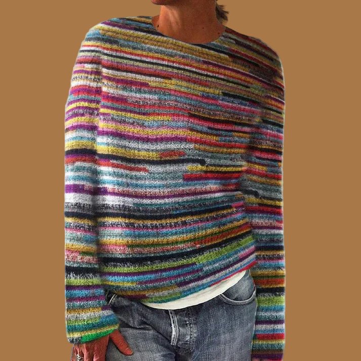 SUENTA Flōre | Bunter Damenpullover mit Grobstrickdesign und Komfortabler Passform