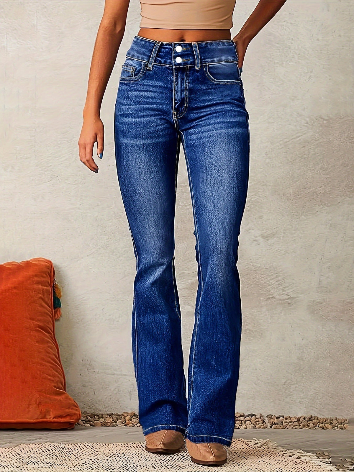 Isana | Damen High-Waist Jeans mit weitem Bein