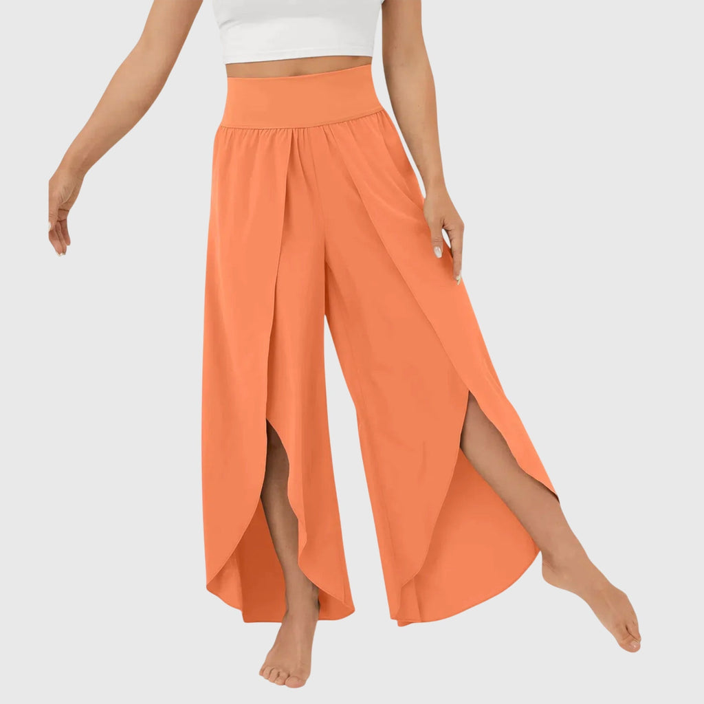 Tasana | Damen Weit geschnittene Boho-Hose mit Schlitzdesign