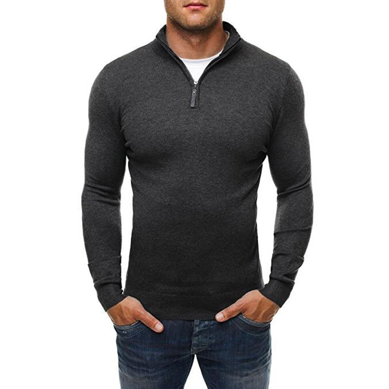 SUENTA Nisyros | Herrenpullover mit Reißverschluss Grau