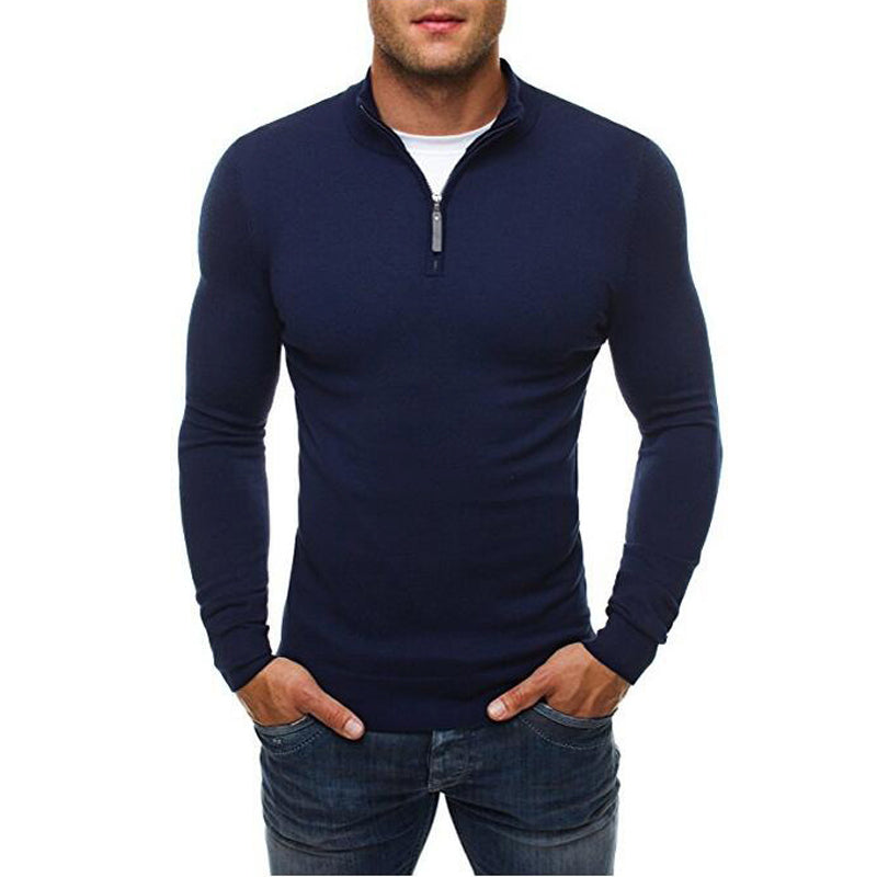 SUENTA Nisyros | Herrenpullover mit Reißverschluss Marineblau