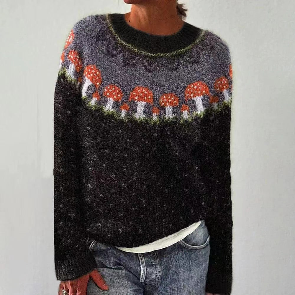 Amore | Festlicher gestrickter Damen-Weihnachtspullover mit Rentiermotiv