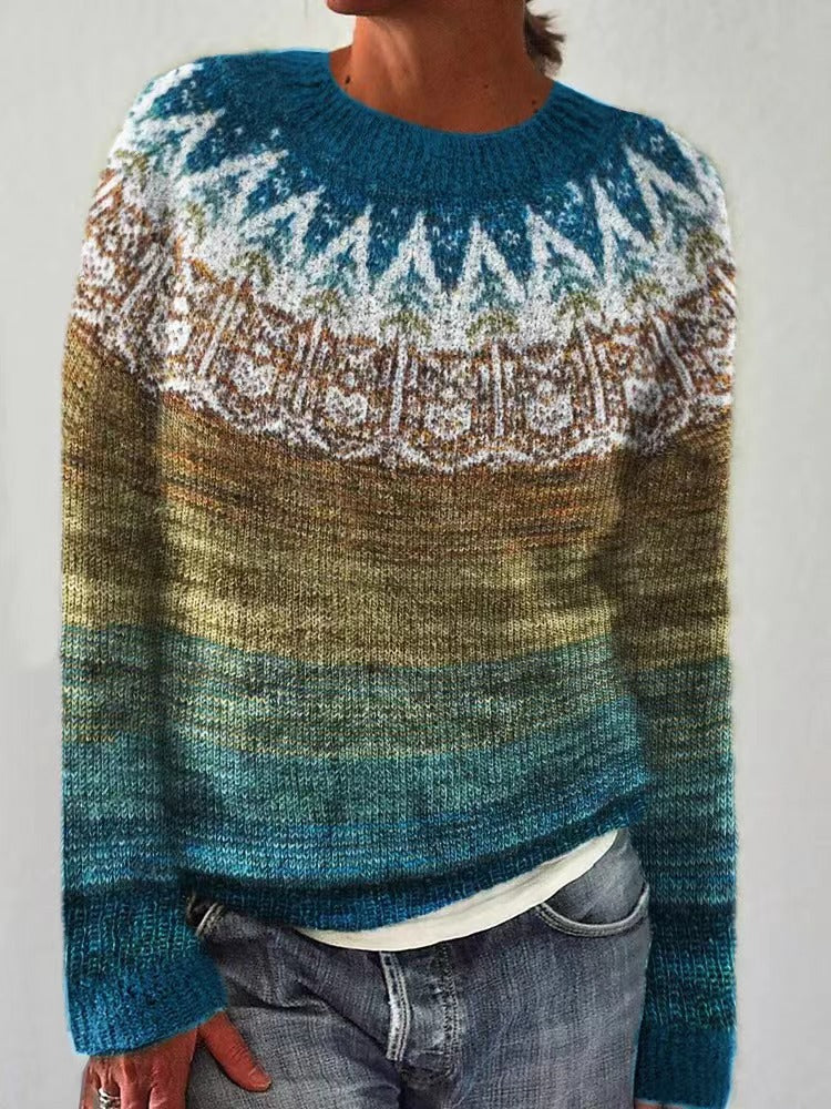 Amore | Festlicher gestrickter Damen-Weihnachtspullover mit Rentiermotiv