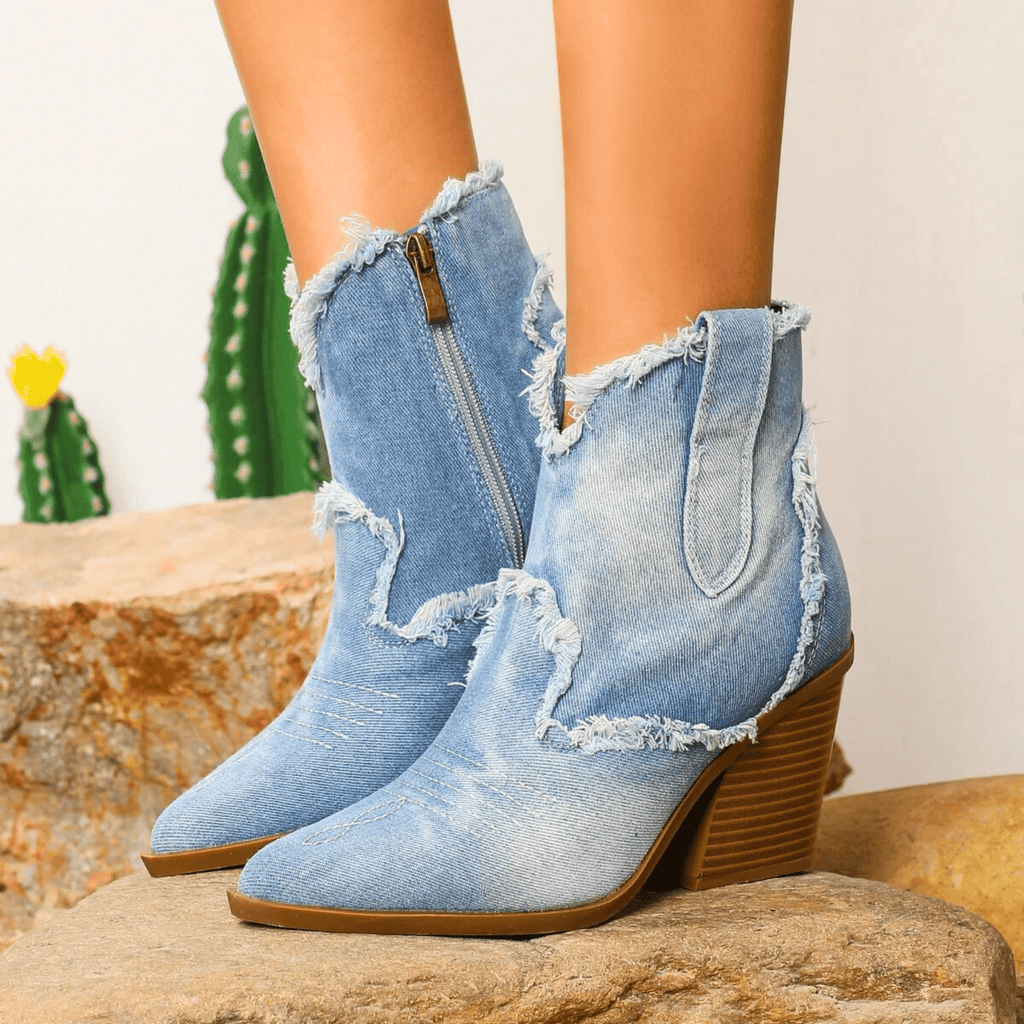 Zahara | Women's ankle boots with block heels and side zipper