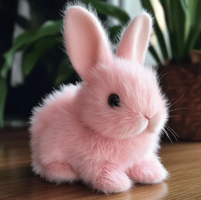 SUENTA Realistisches Kaninchen-Spielzeug – Lebensechte Bewegungen & Weiches Fell Pink