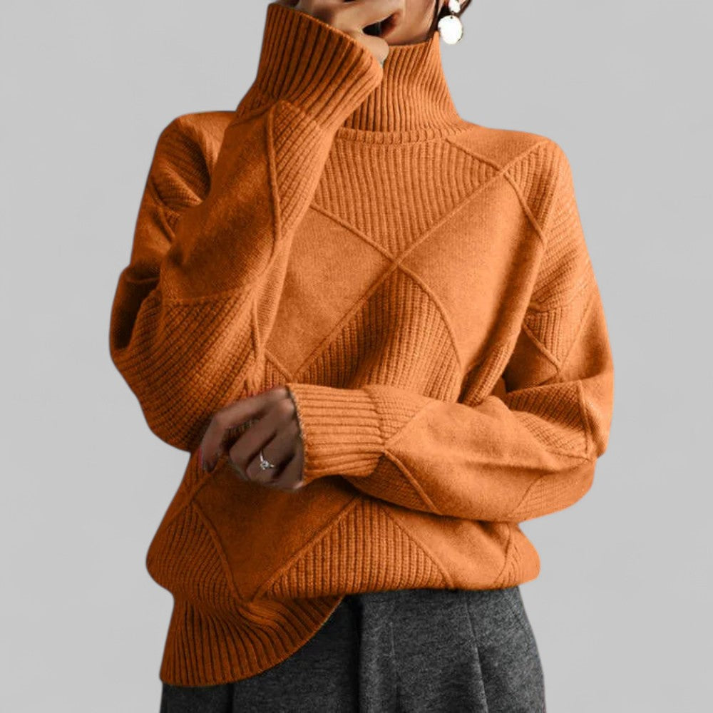 Zahara | Rollkragen Locker Geschnittener Pullover für Damen