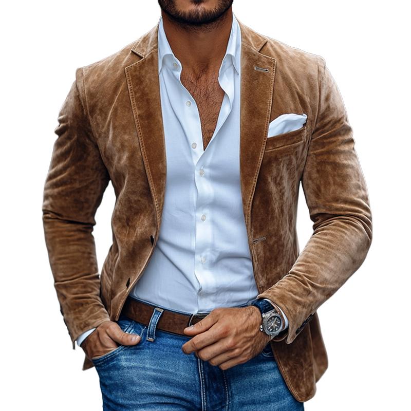 Nisyros | Men's Tailored Smart-Casual Suede Jacket