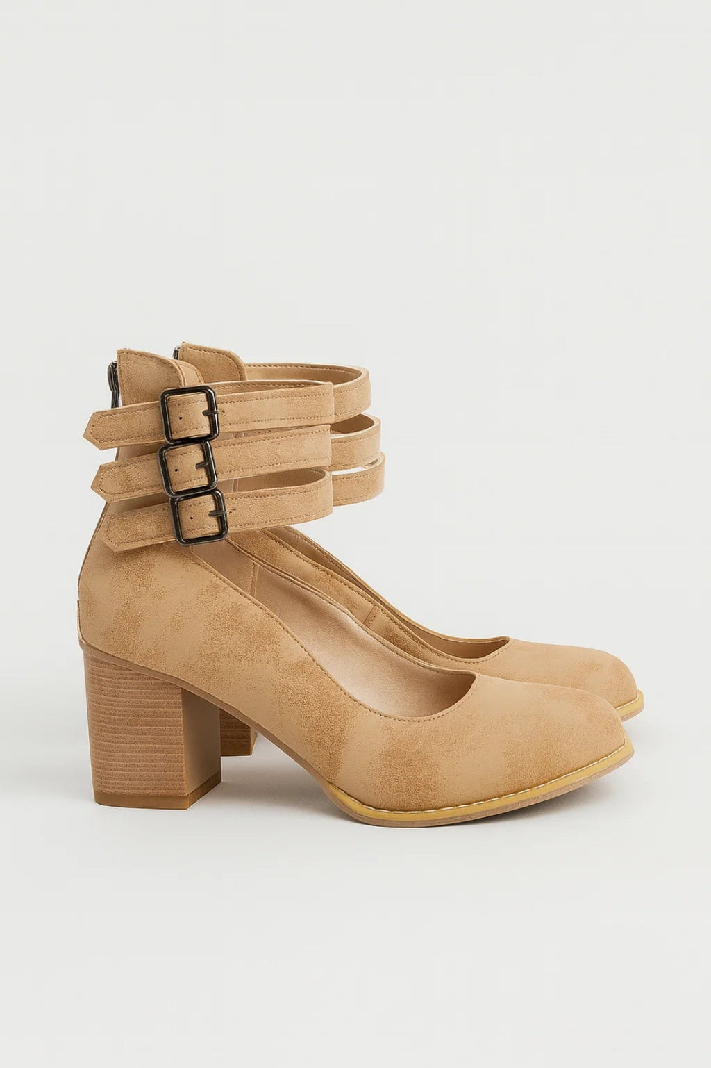 Ēden | Zapatos de salón para mujer con tacón cuadrado y correa en el tobillo, elegantes e informales