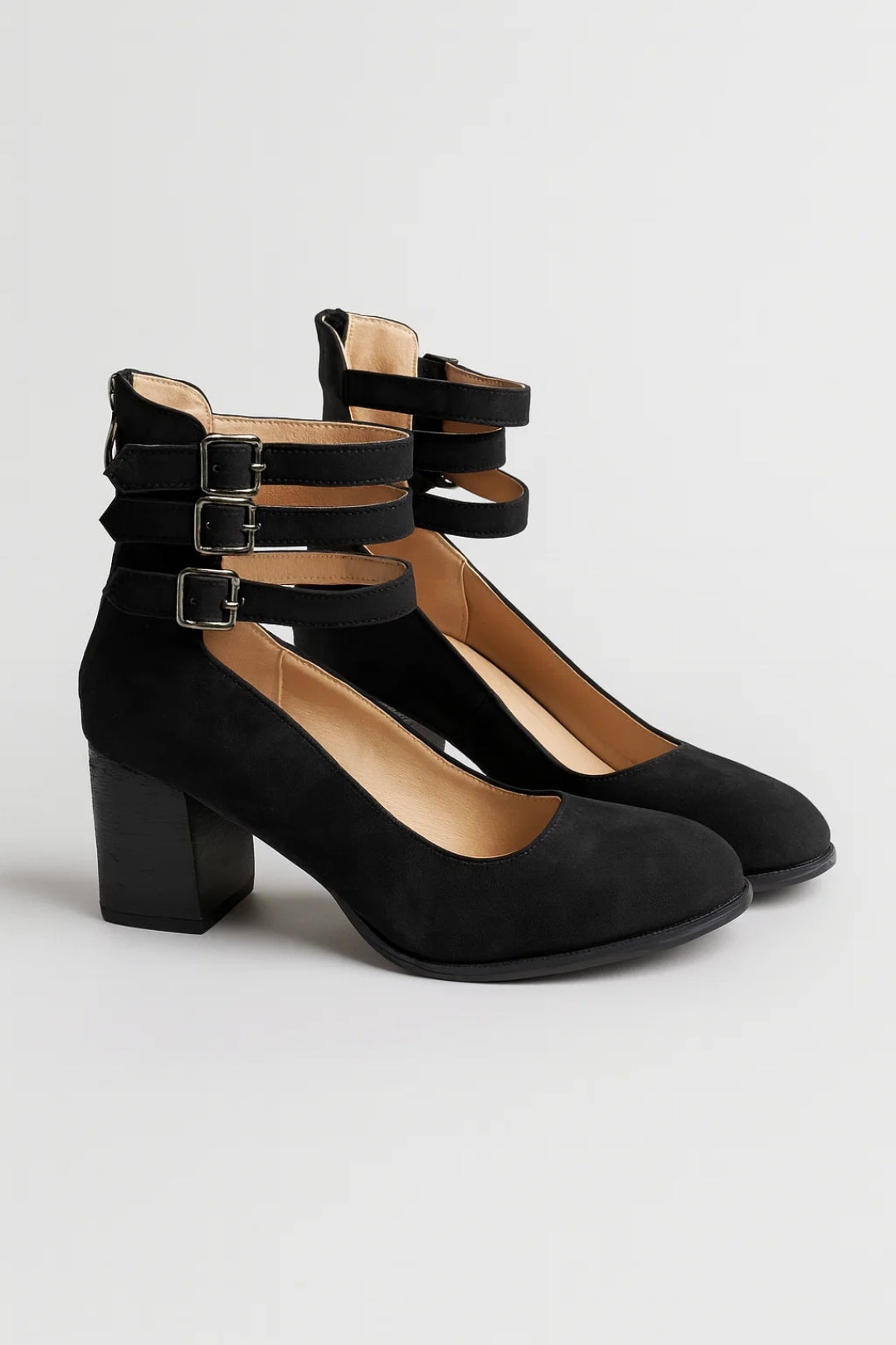 Ēden | Zapatos de salón para mujer con tacón cuadrado y correa en el tobillo, elegantes e informales