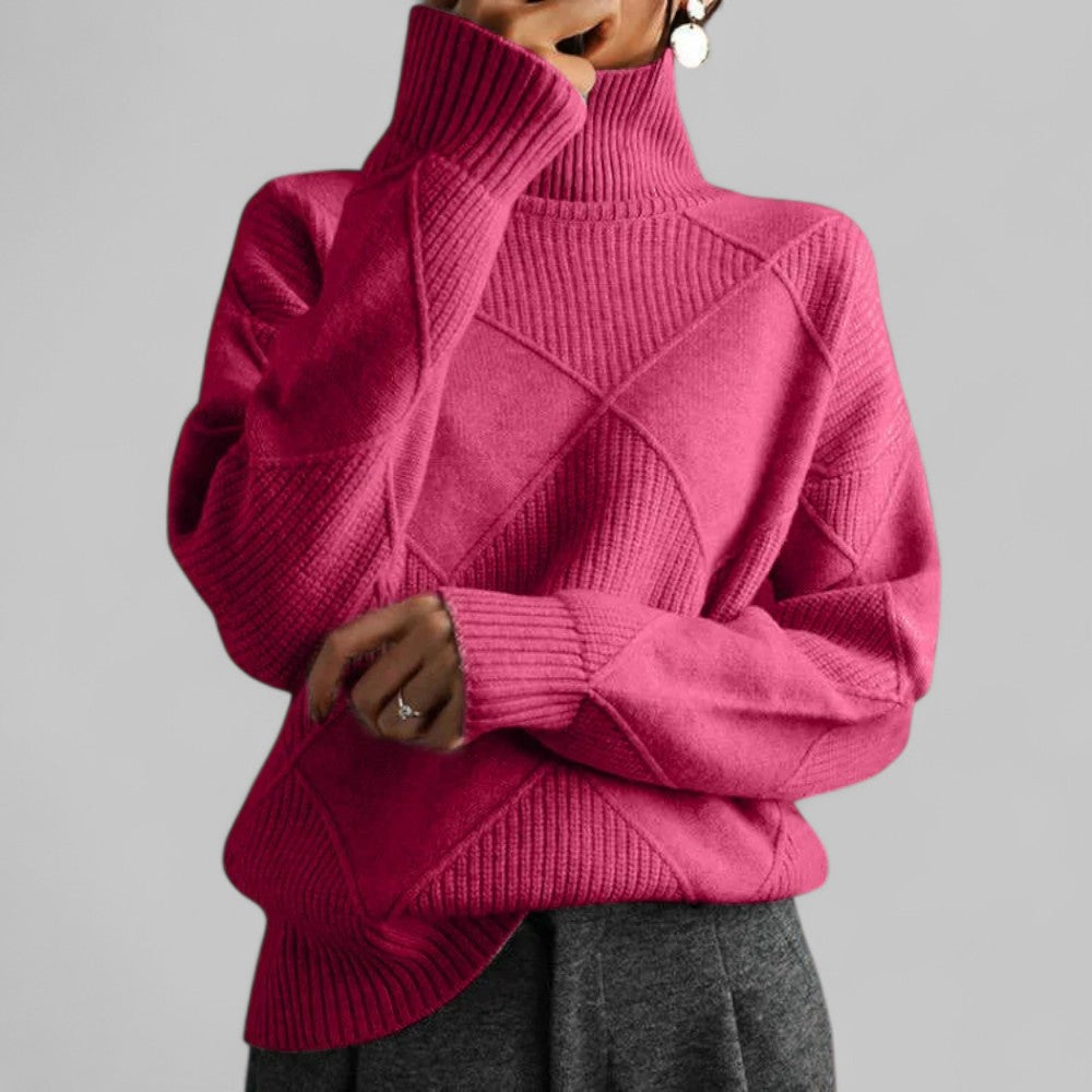 Zahara | Rollkragen Locker Geschnittener Pullover für Damen