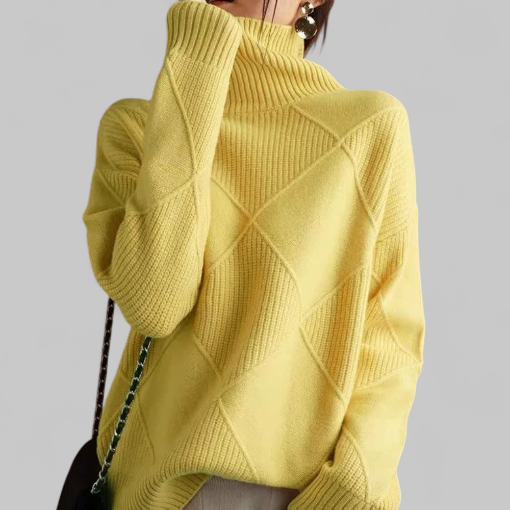 Zahara | Rollkragen Locker Geschnittener Pullover für Damen